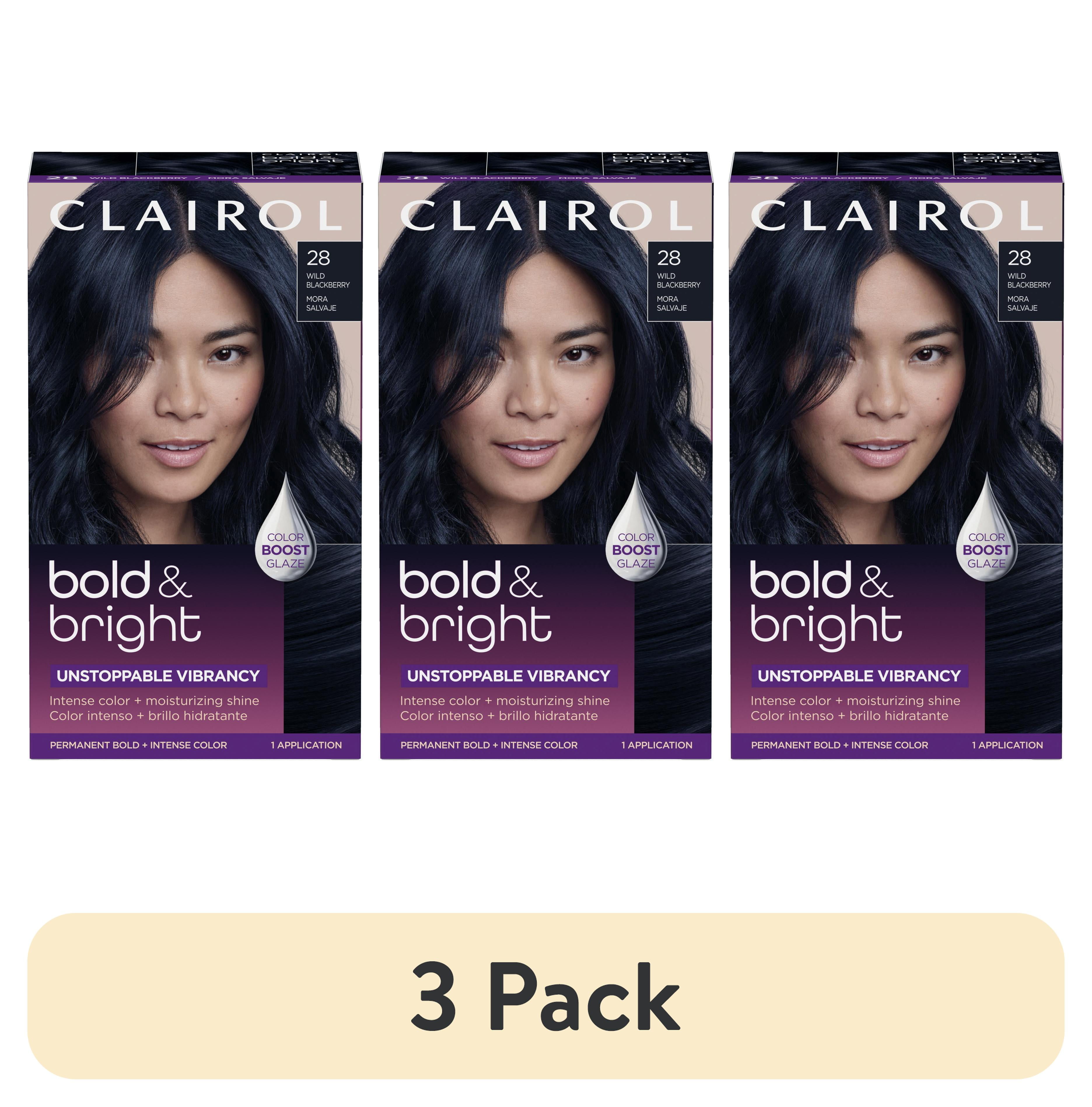 3 pack) Clairol Bold & Bright Permanent Hair Color Creme, 28 Wild