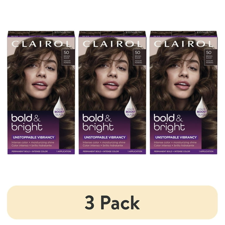 3 pack) Clairol Bold & Bright Permanent Hair Color Creme, 50