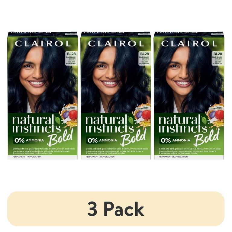 3 pack) Clairol Natural Instincts Bold Hair Dye, Permanent Hair