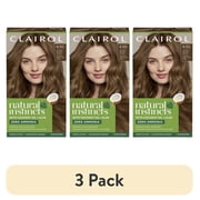 3 pack Clairol Natural Instincts Demi-Permanent Hair Color Cream, 6.5G Lightest Golden Brown, Hair Dye, 1 Application