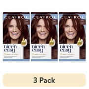 3 pack Clairol Nicen Easy Permanent Hair Color Cream, 5M Medium Mahogany Brown, Hair Dye, 1 Application