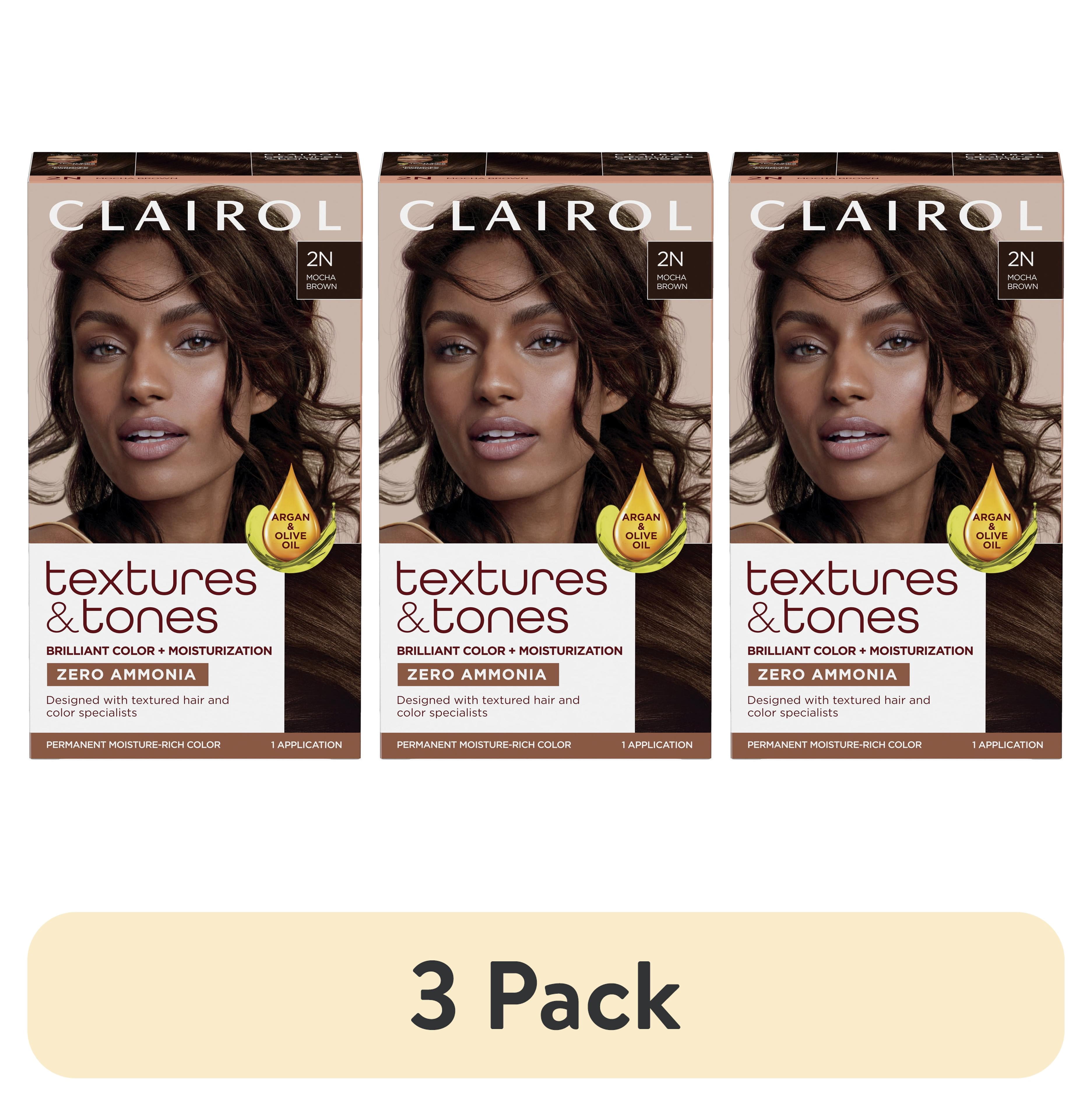 3 pack) Clairol Textures & Tones Hair Dye Ammonia-Free Permanent