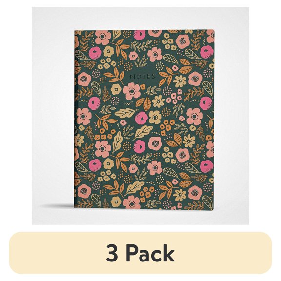(3 pack) Class Act Stationery Floral Book Bound Paper 10"x8" Journal, 100 CR Sheets