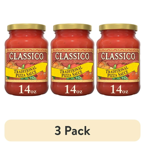 (3 pack) Classico Signature Recipes Traditional Pizza Sauce, 14 oz. Jar