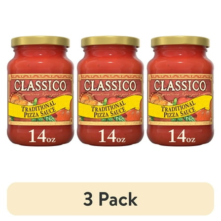 (3 pack) Classico Signature Recipes Traditional Pizza Sauce, 14 oz Jar