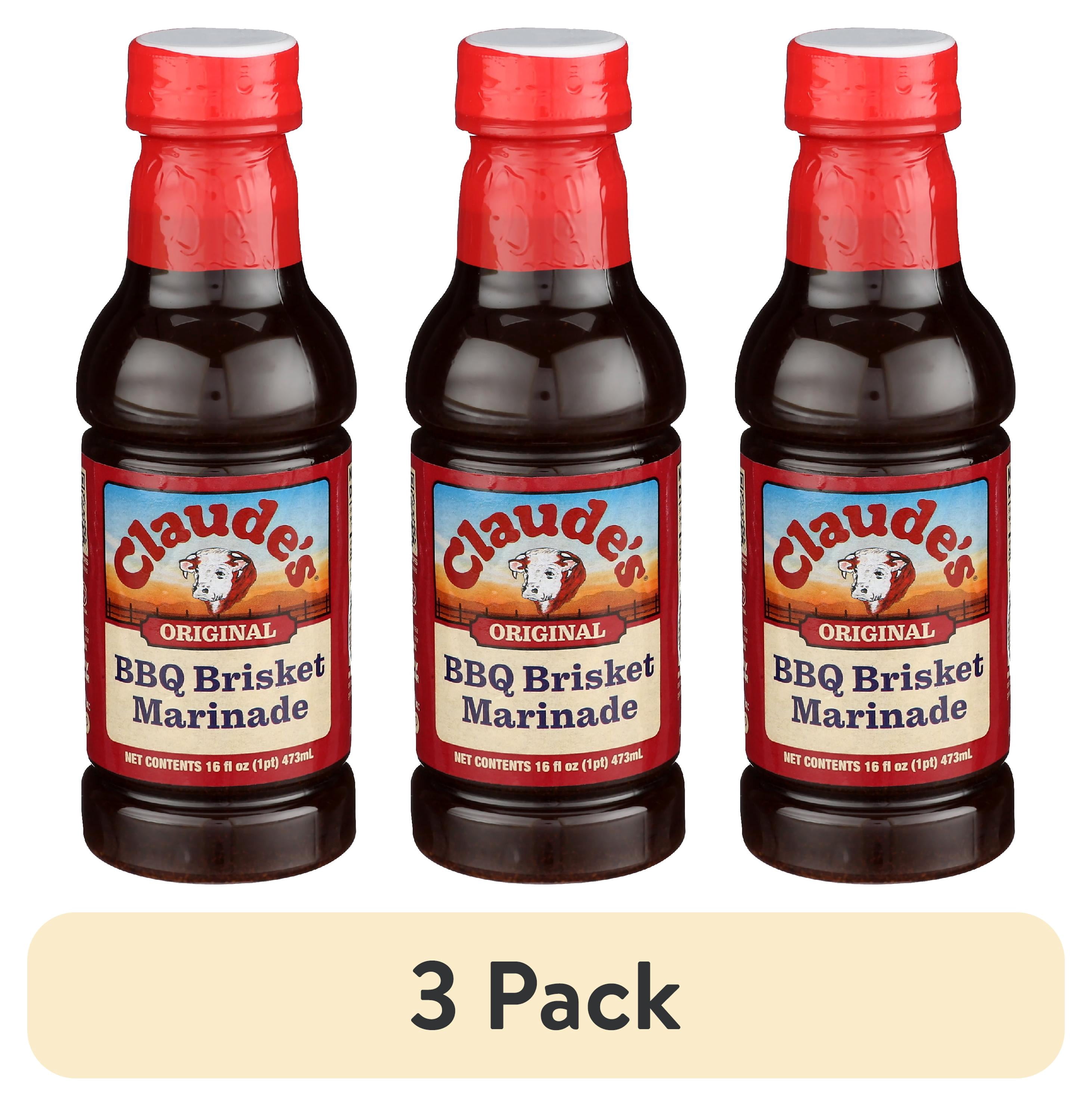 (3 pack) Claude's BBQ Brisket Marinade Sauce, 16 oz