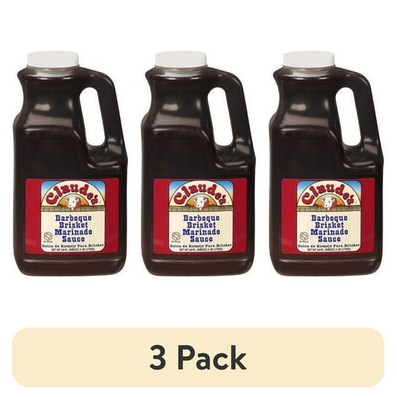 (3 pack) Claude's Barbeque Brisket Marinade Sauce, 64 fl oz Bottle