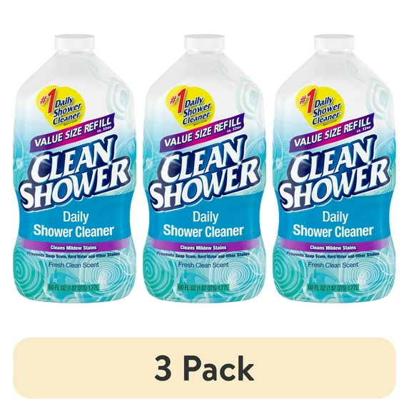 (3 pack) Clean Shower Daily Shower Cleaner Refill, Fresh Clean Scent 60 Fl Oz