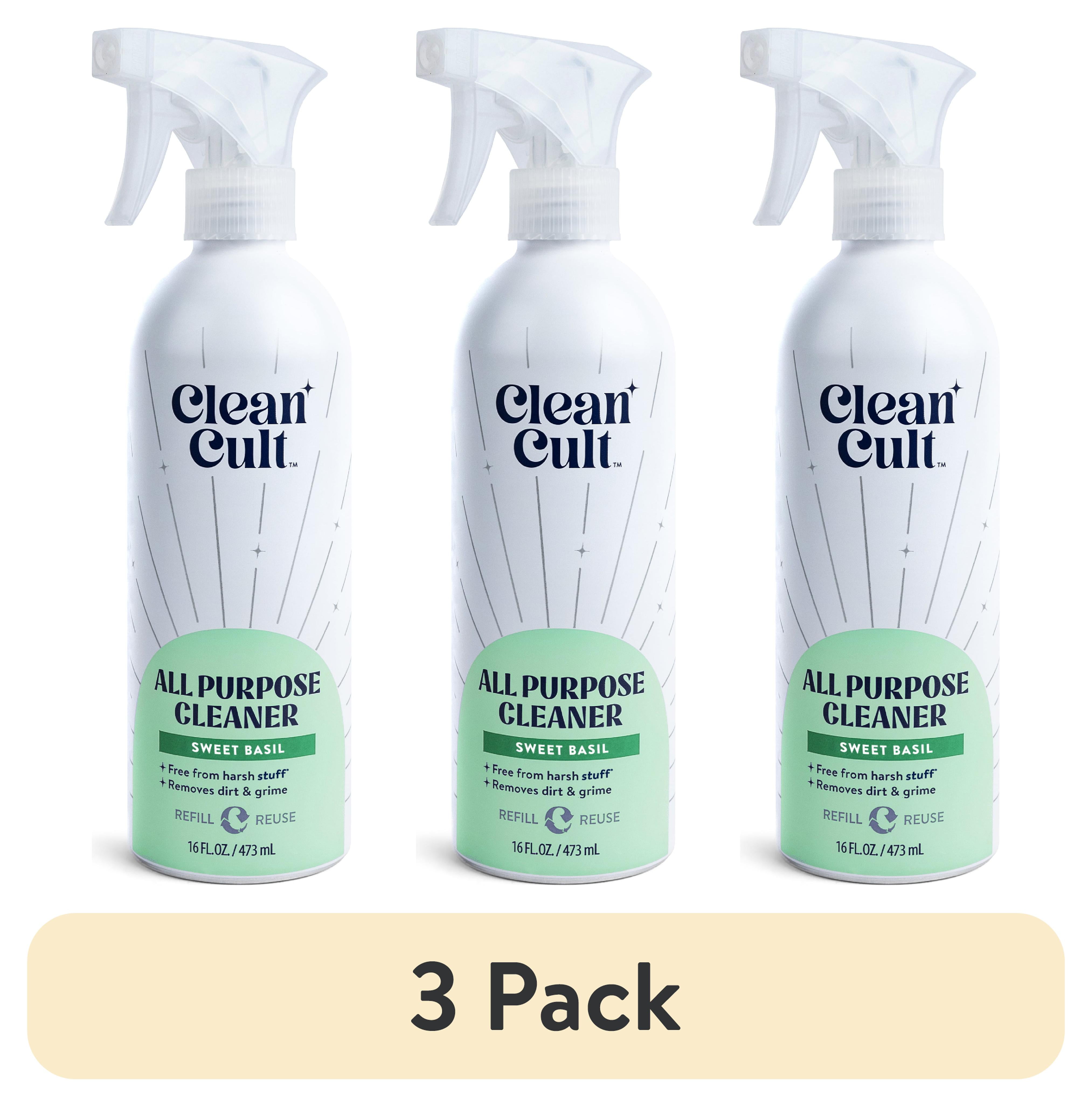 3 pack) Cleancult All Purpose Cleaner, Refillable Aluminum Bottle