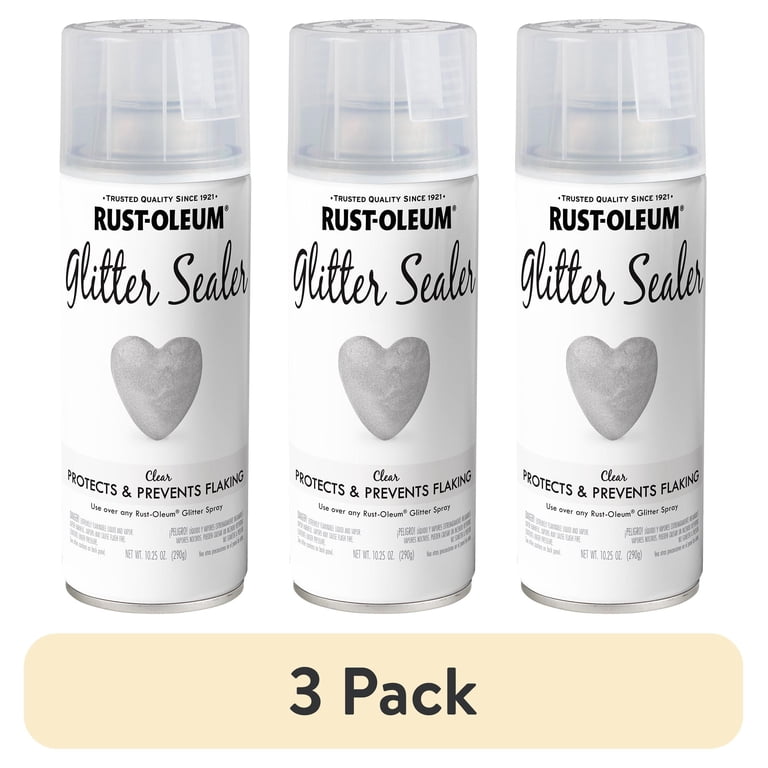 3 pack) Clear Sealer, Rust-Oleum Glitter Spray Paint-267736, 10.25