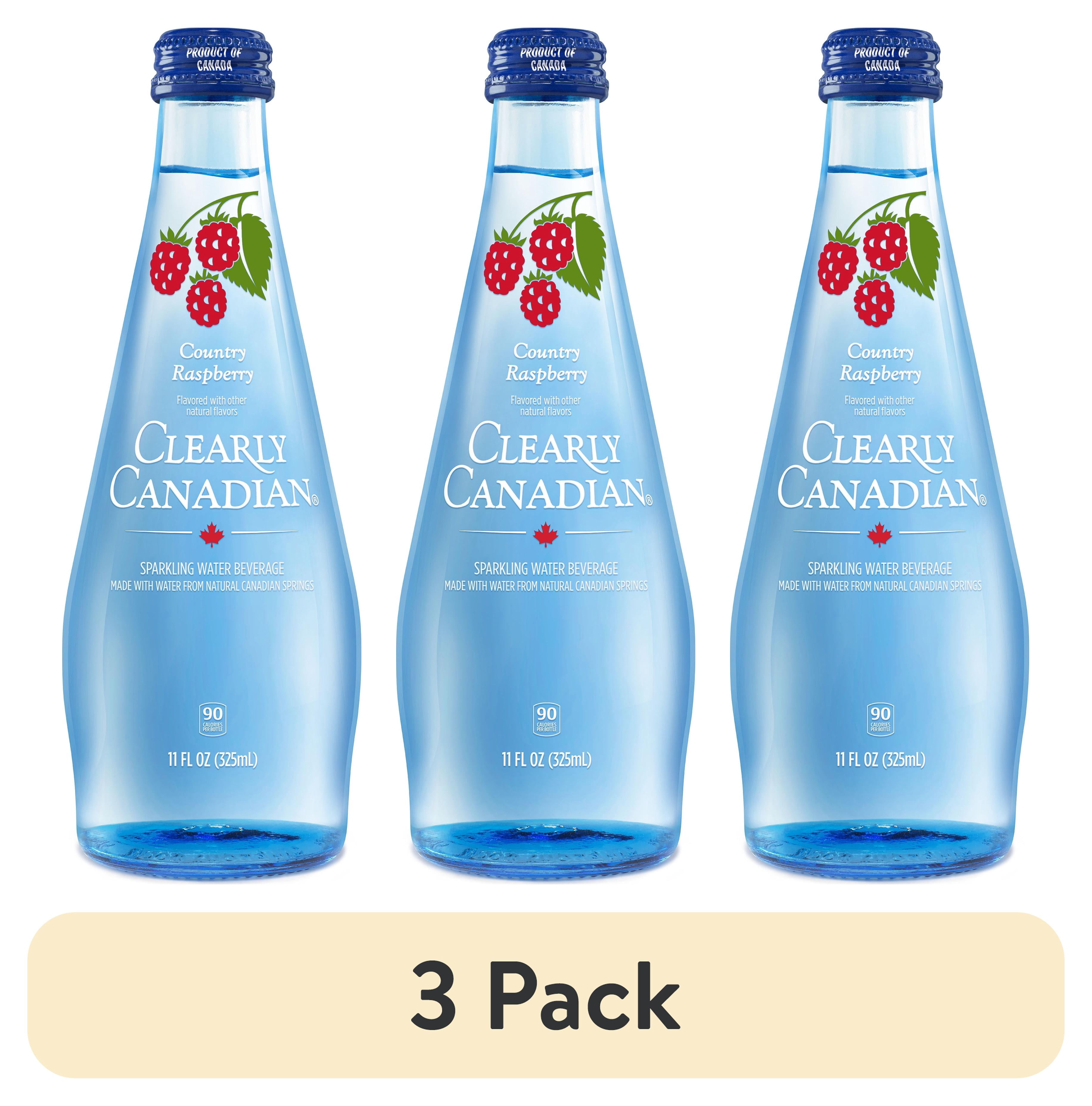 (3 pack) Clearly Canadian, Sparkling Water, Country Raspberry, 11 oz