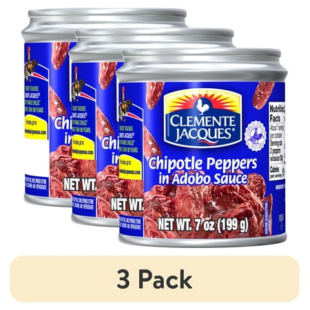 (3 pack) Clemente Jacques Chipotle Peppers in Adobo Sauce, 7 oz Can