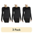 thumbnail image 1 of (3 pack) ClimateRight by Cuddl Duds Women's Plush Warmth Crew Neck Base Layer Top, Sizes XS to 4X, 1 of 5