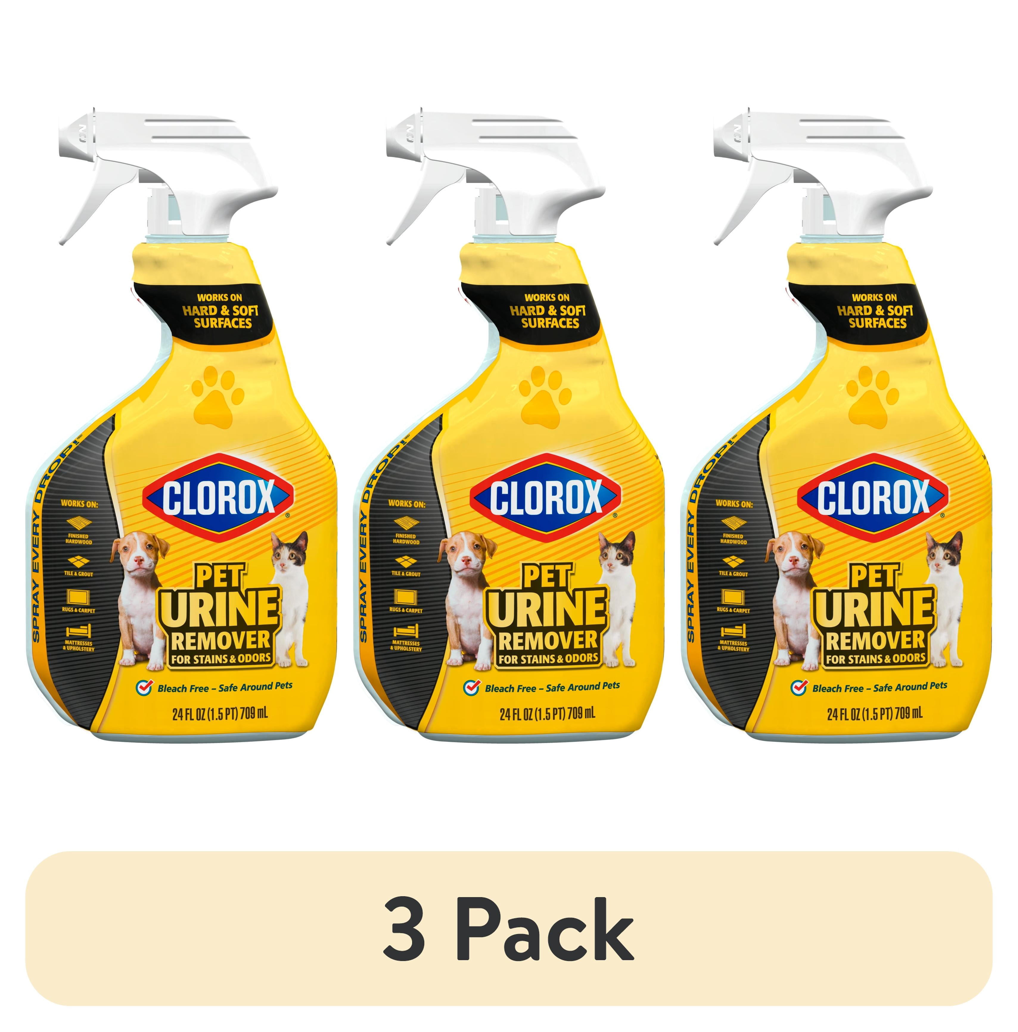 (3 pack) Clorox Pet Carpet Stain Remover for Urine Stains and Odors, 24 fl oz