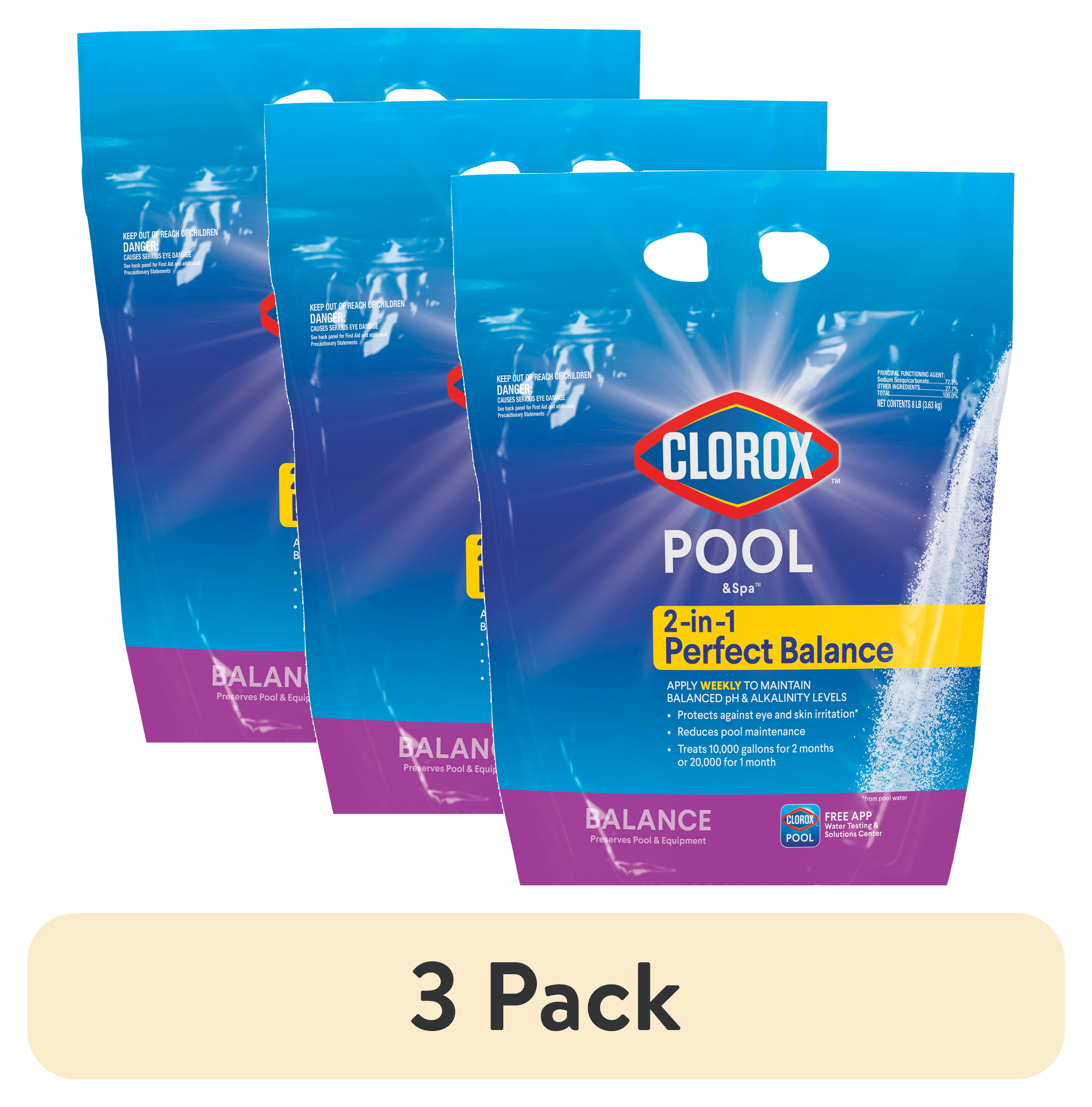 (3 pack) Clorox Pool&Spa 2-in-1 Perfect Balancer Granules, 8.5 lbs (for Use in Swimming Pools)