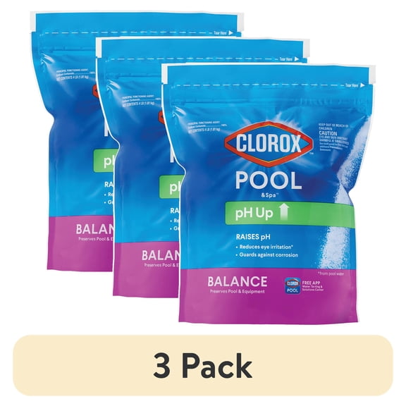 (3 pack) Clorox Pool&Spa pH up Balancers Granules for Increasing pH Levels 4 lb Bag