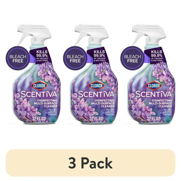 (3 pack) Clorox Scentiva Multi Surface Cleaner Spray, Lavender & Jasmine, 32 fl oz