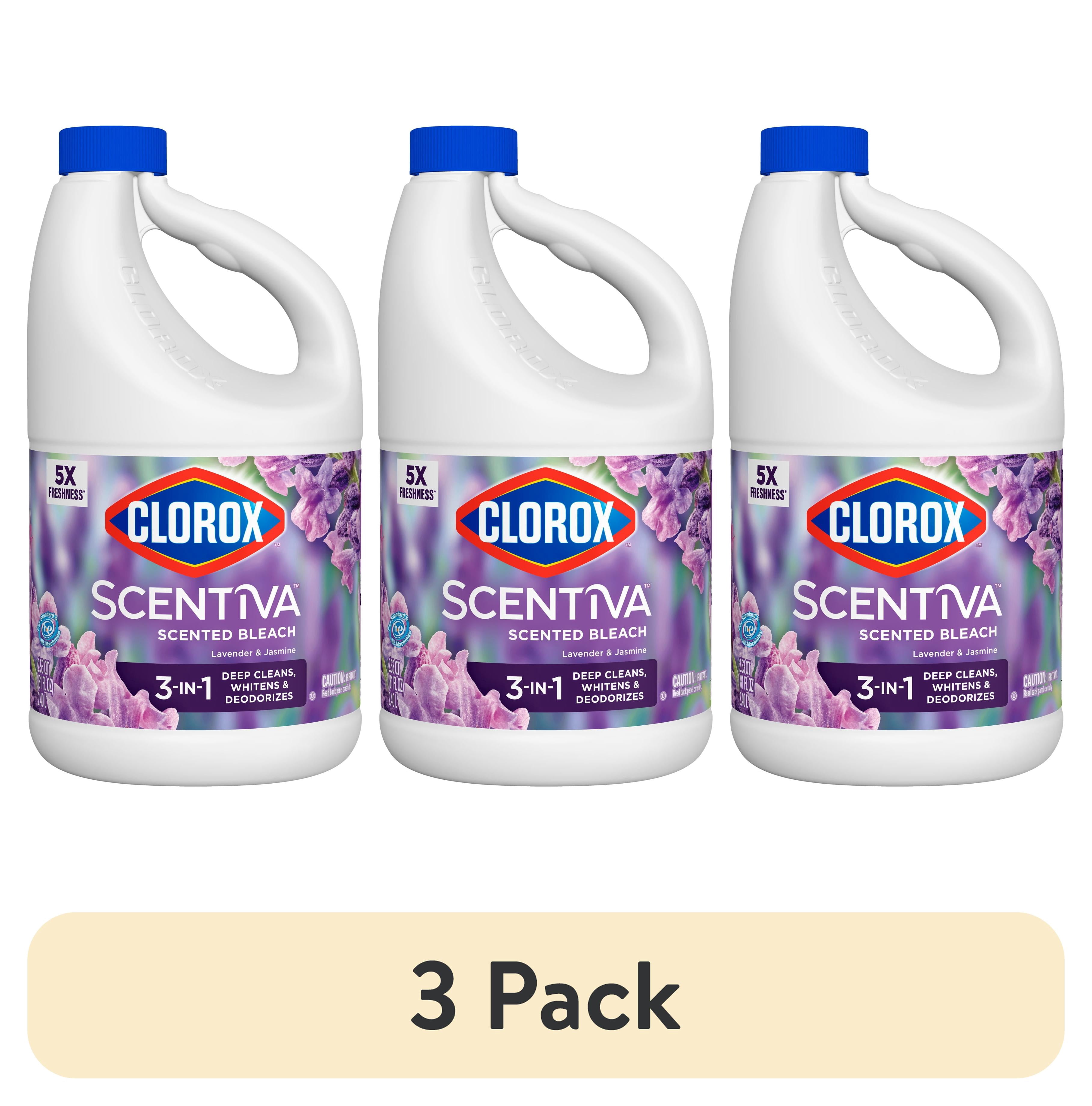 (3 pack) Clorox Scentiva Scented Bleach, Lavender and Jasmine, 81 fl oz