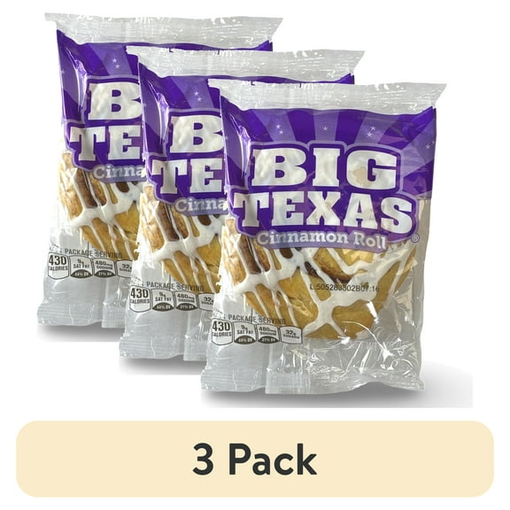 (3 pack) Cloverhill Big Texas Cinnamon Rolls, Individually Packaged, Pack of 6