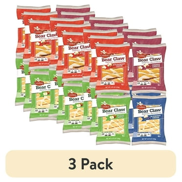 (3 pack) Cloverhill Danish Fruit Pastry Variety Pack | Strawberry, Cherry, Blueberry and Apple Bear Claws | Pack of 12