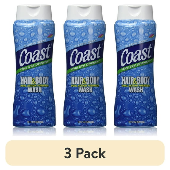 (3 pack) Coast Classic Scent Hair & Body Wash, 18 fl oz