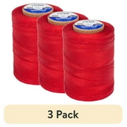 (3 pack) Coats & Clark 100% Cotton Sewing Thread, 1200 yd Size 50, Red