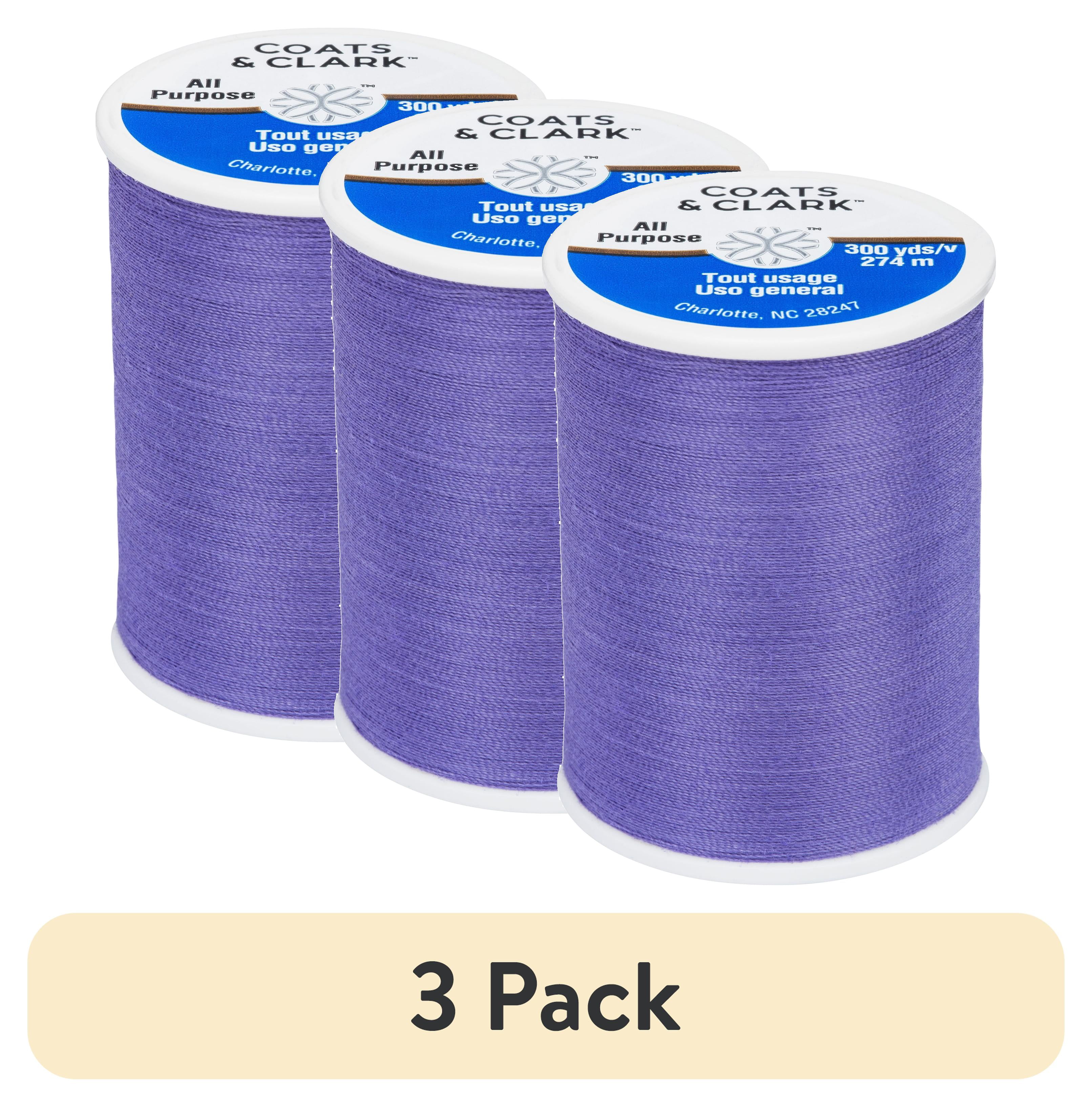 (3 pack) Coats & Clark All Purpose Amethyst Polyester Thread, 300 Yards