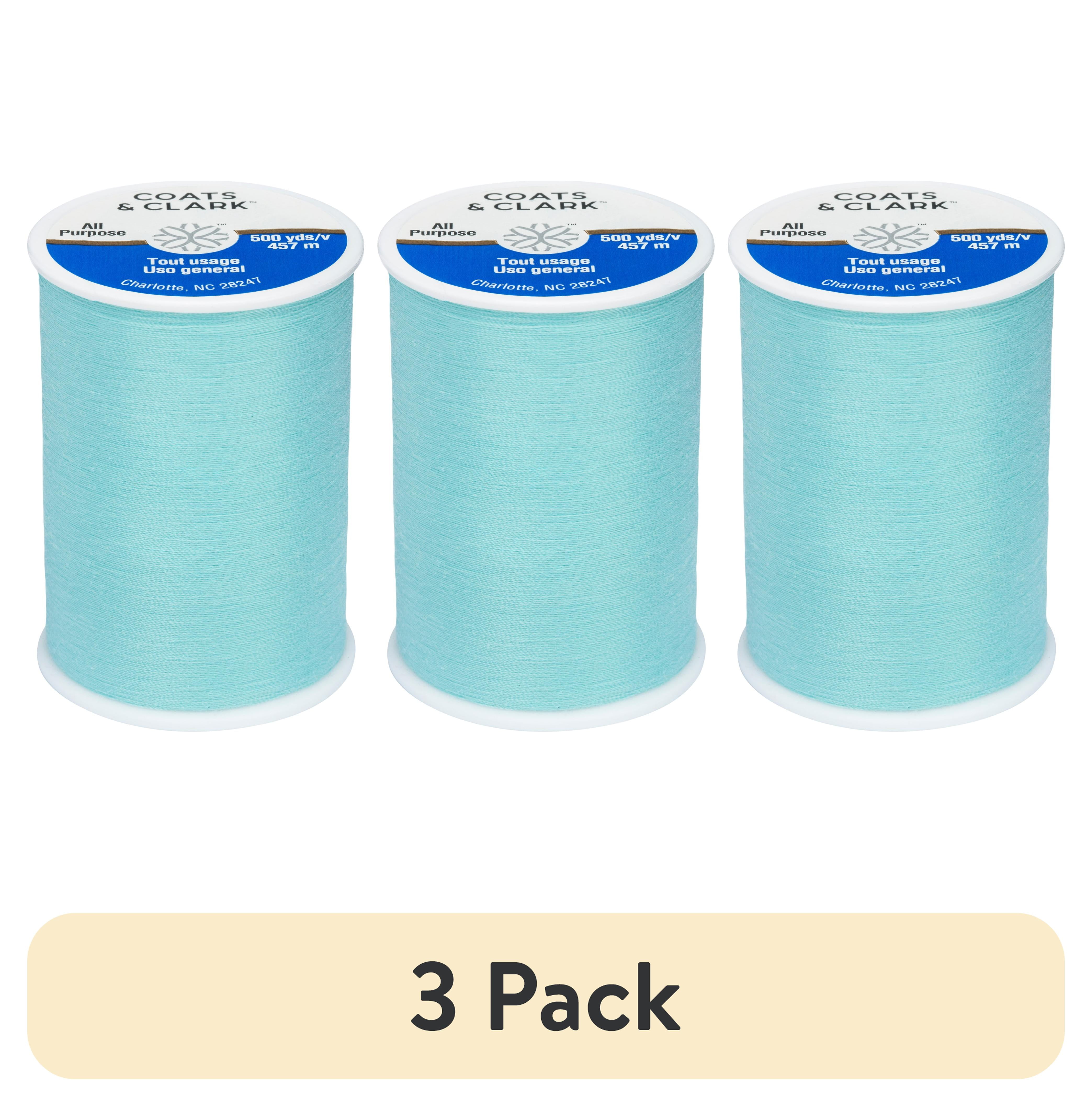 (3 pack) Coats & Clark All Purpose Aqueous Polyester Thread, 500 yards/457 meters