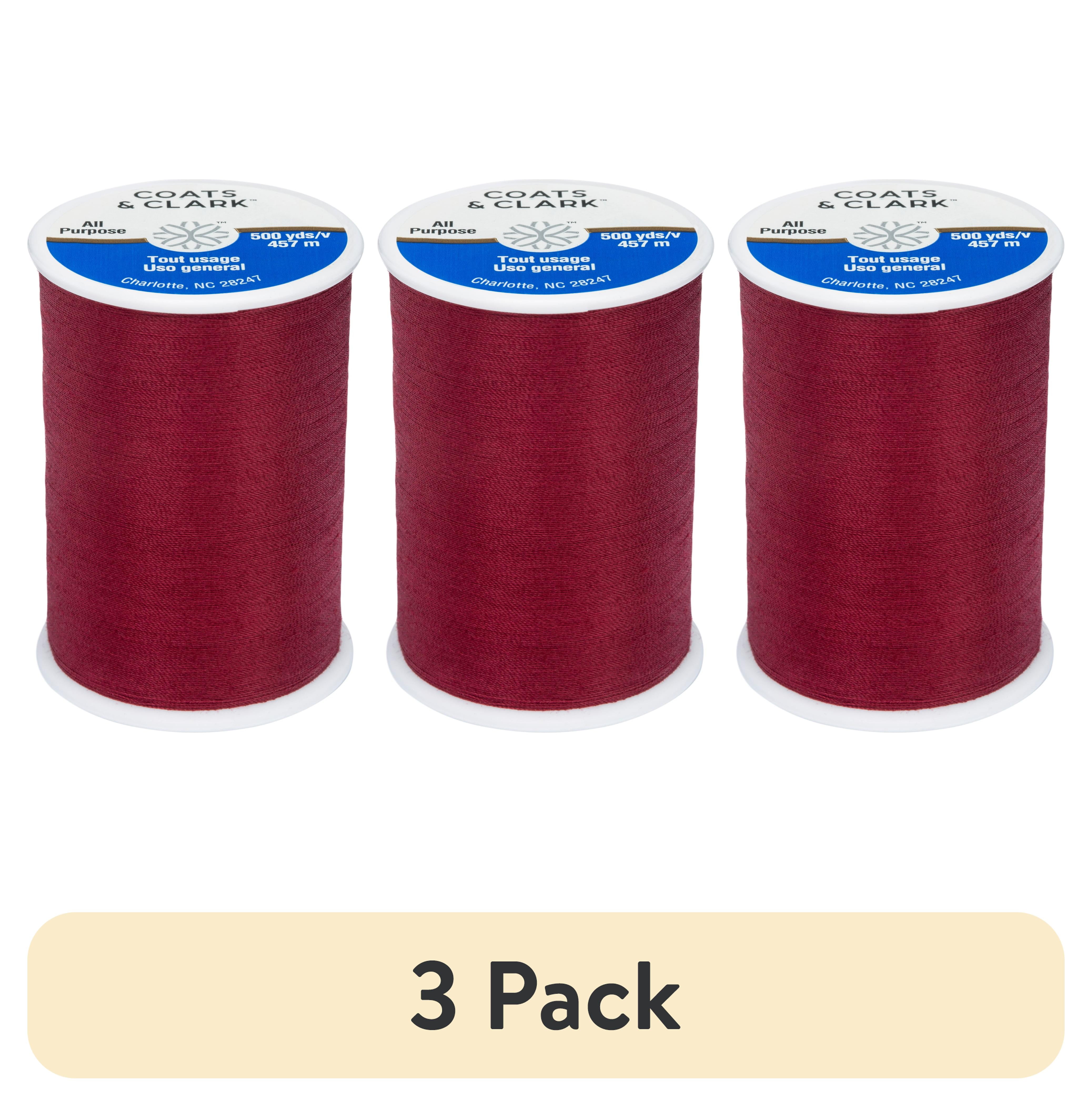(3 pack) Coats & Clark All Purpose Barberry Red Polyester Thread, 500 yards/457 meters