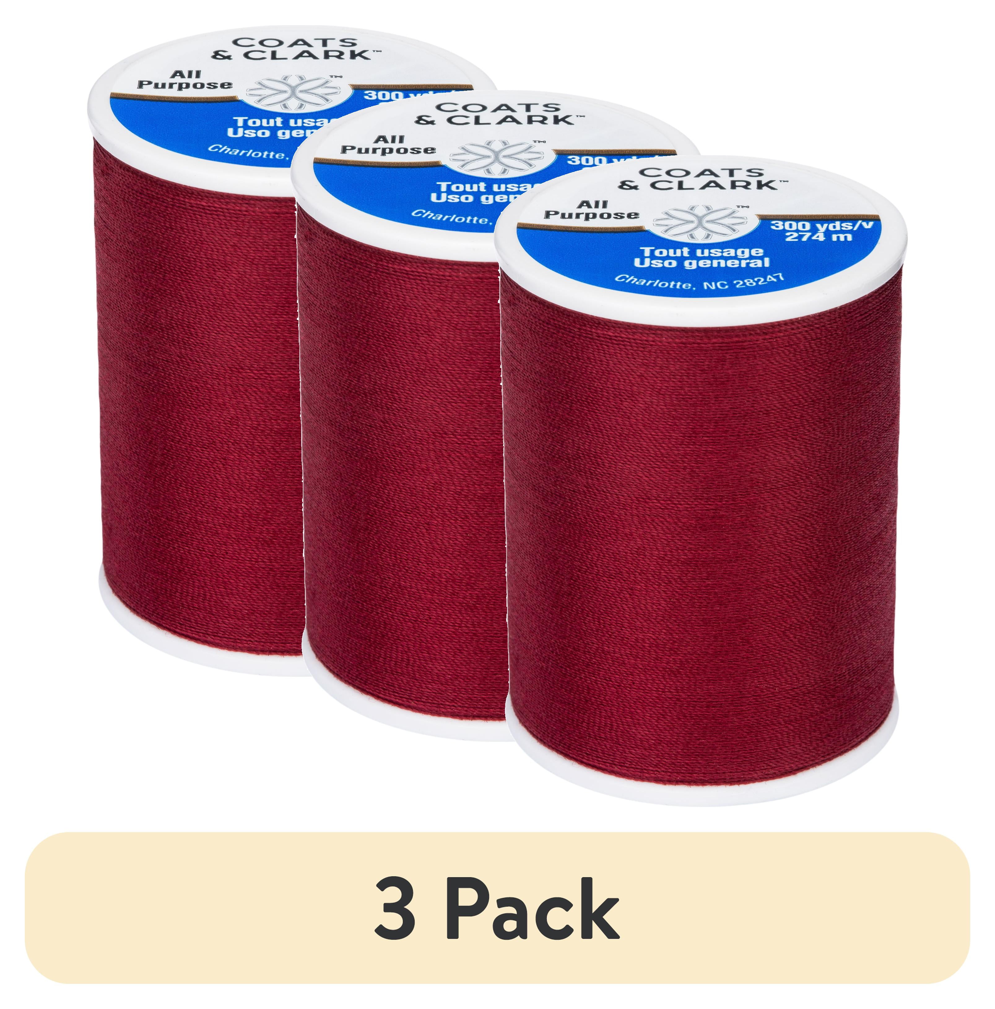 (3 pack) Coats & Clark All Purpose Barberry Red Thread, 300 Yards