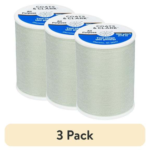 (3 pack) Coats & Clark All Purpose Celadon Polyester Thread, 300 Yards