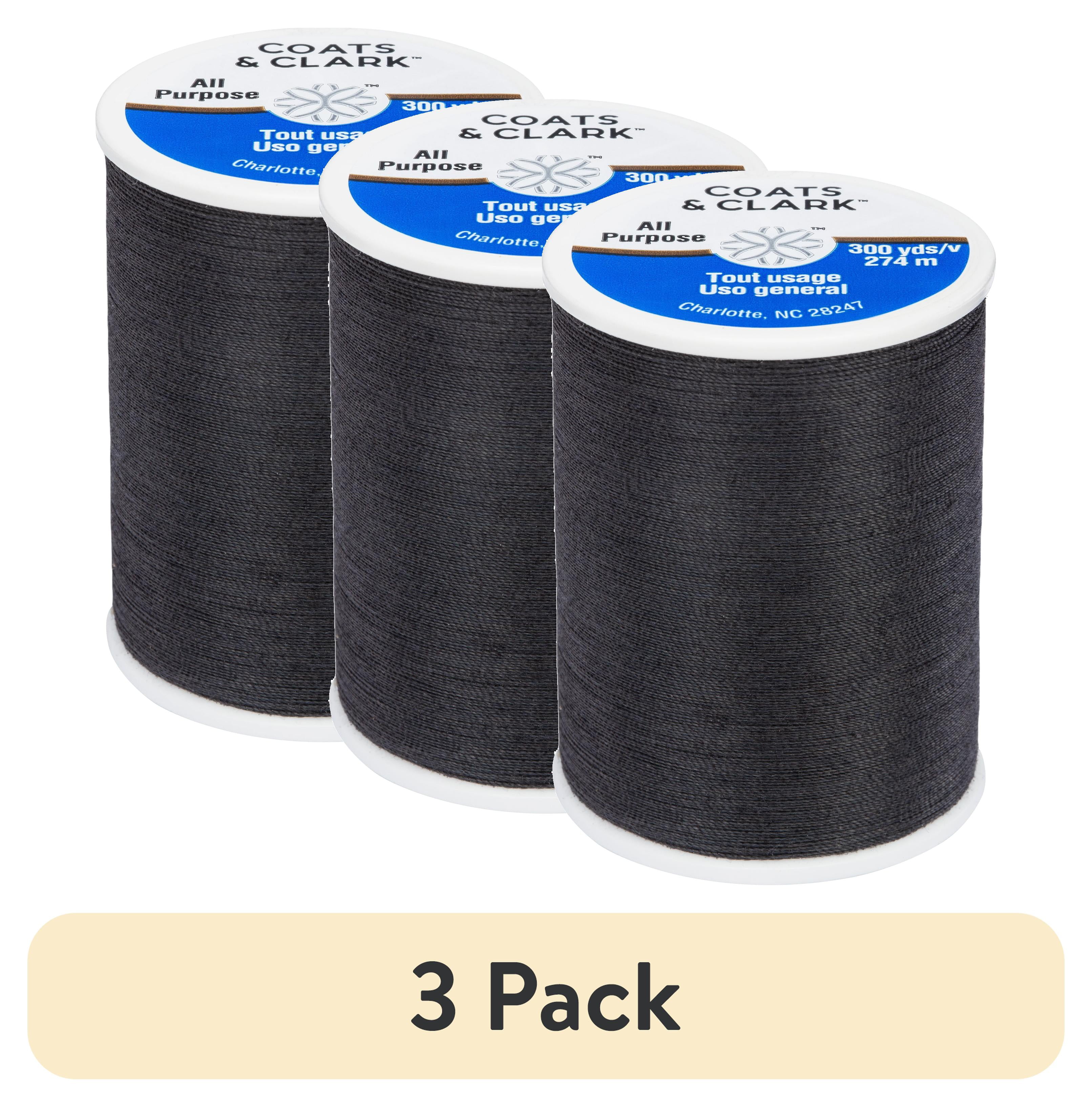 Coats & Clark All Purpose Thread (3 pack) Coats & Clark All Purpose Charcoal Thread, 300 Yards - Walmart.com
