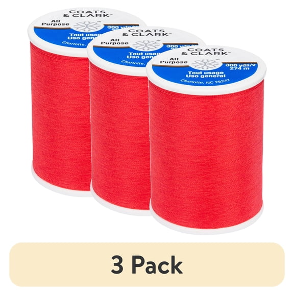 (3 pack) Coats & Clark All Purpose Chili Pepper Polyester Thread, 300 Yards