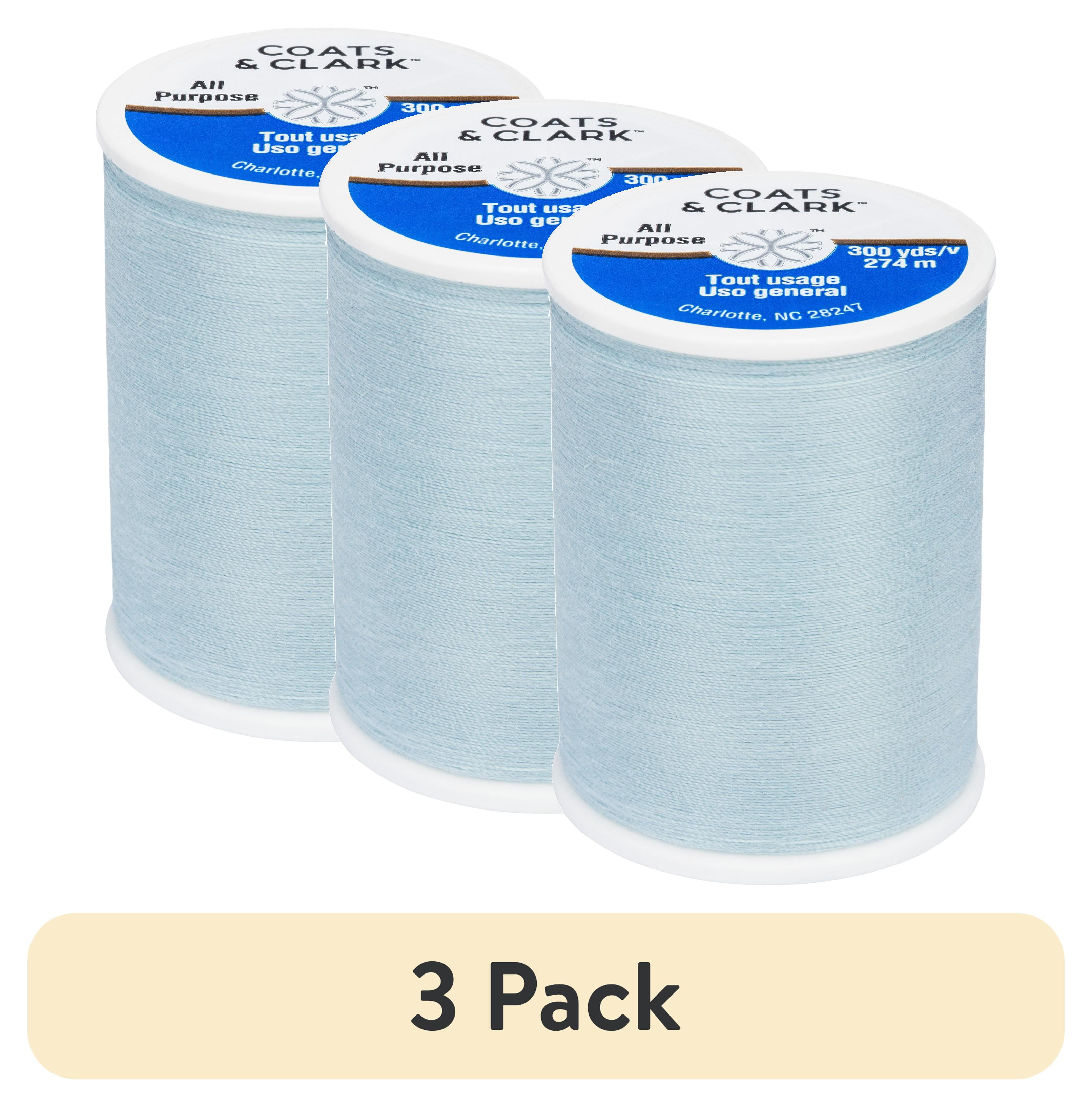 (3 pack) Coats & Clark All Purpose Ciel Polyester Thread, 300 Yards