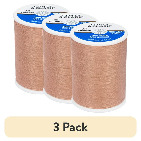 (3 pack) Coats & Clark All Purpose Copper Mist Polyester Thread, 300 Yards