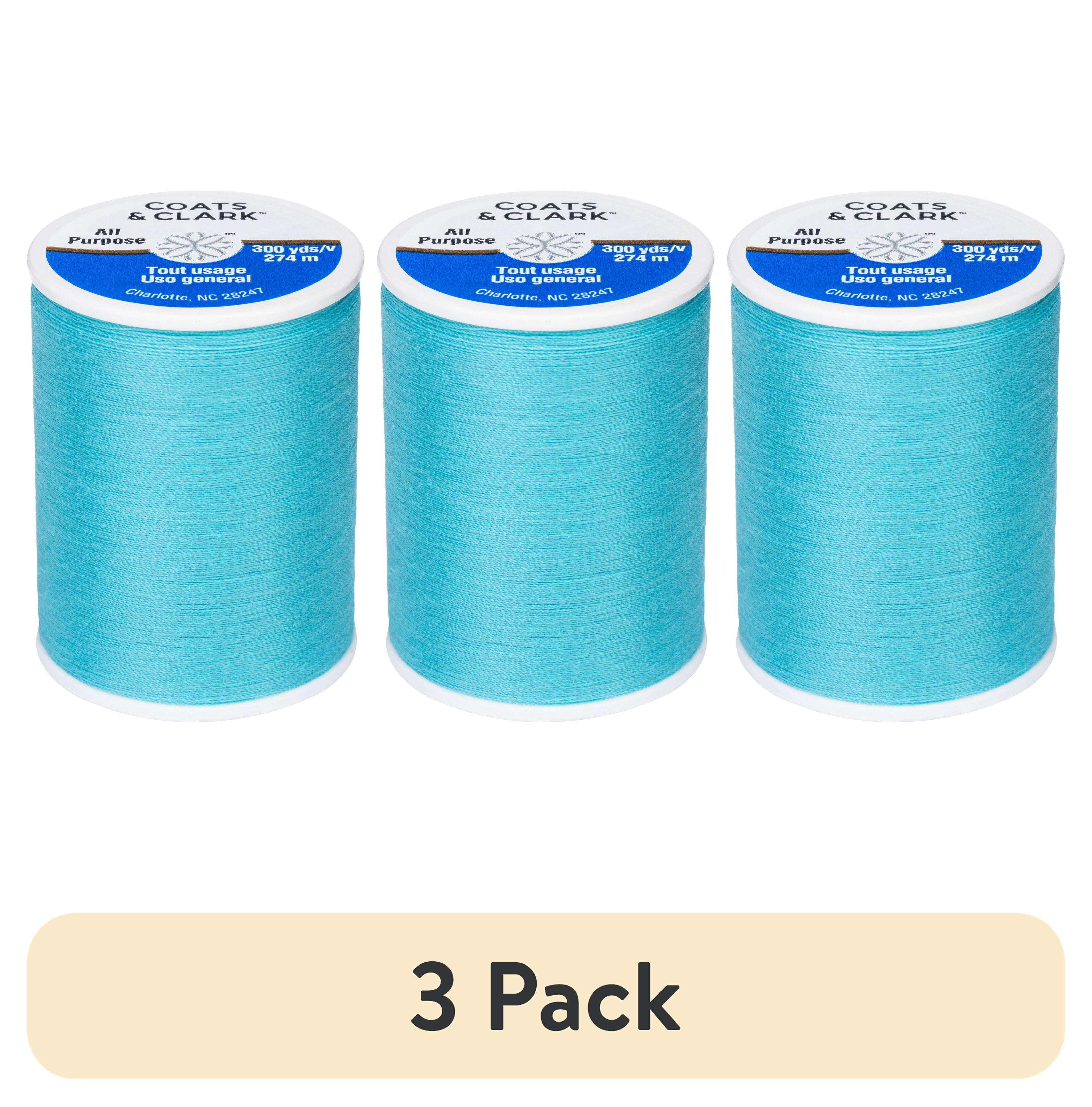 (3 pack) Coats & Clark All Purpose Cruise Blue Polyester Thread, 300 Yards