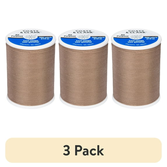 (3 pack) Coats & Clark All Purpose Dark Dogwood Polyester Thread, 300 Yards