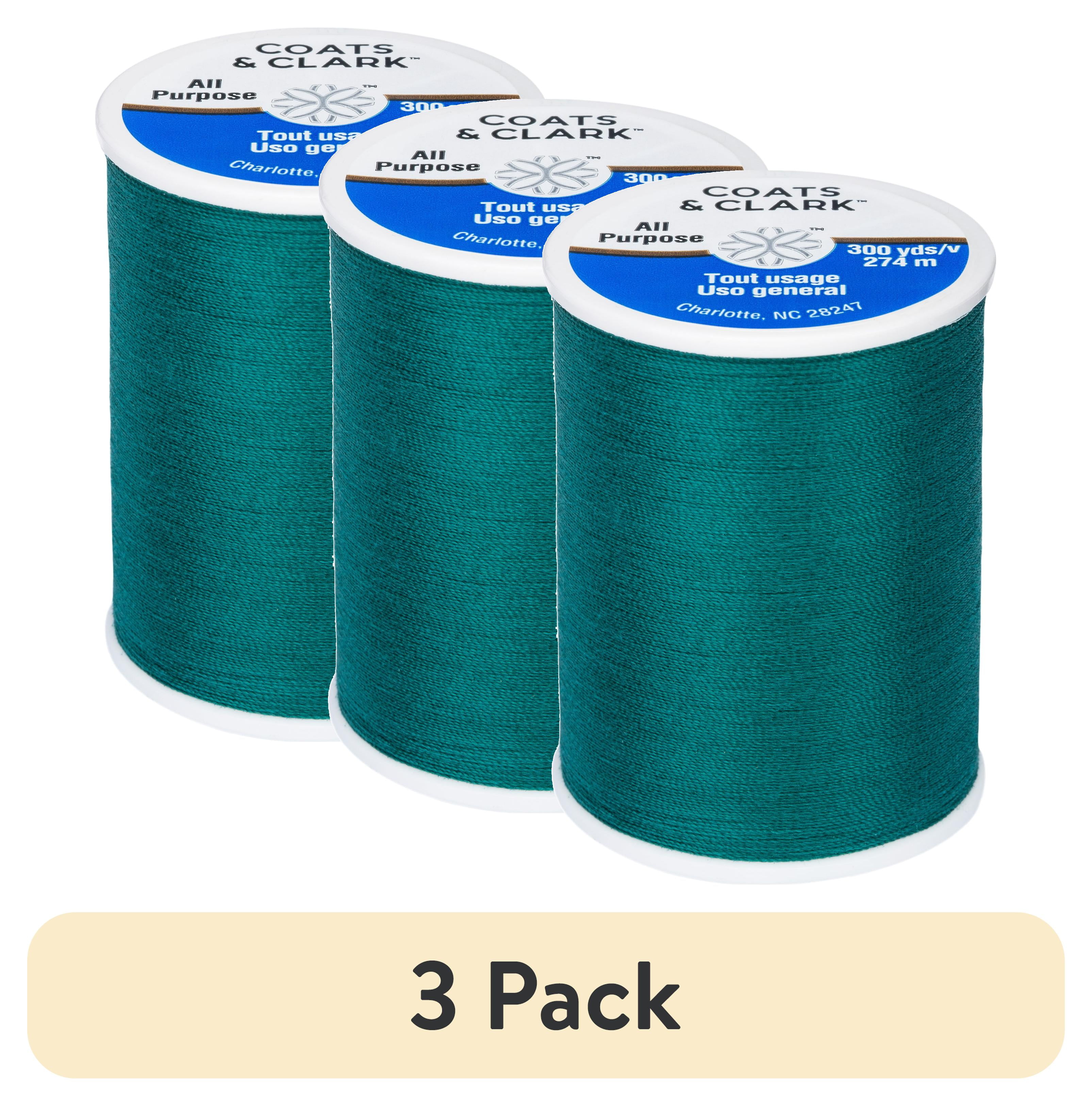 (3 pack) Coats & Clark All Purpose Dark Jade Polyester Thread, 300 Yards