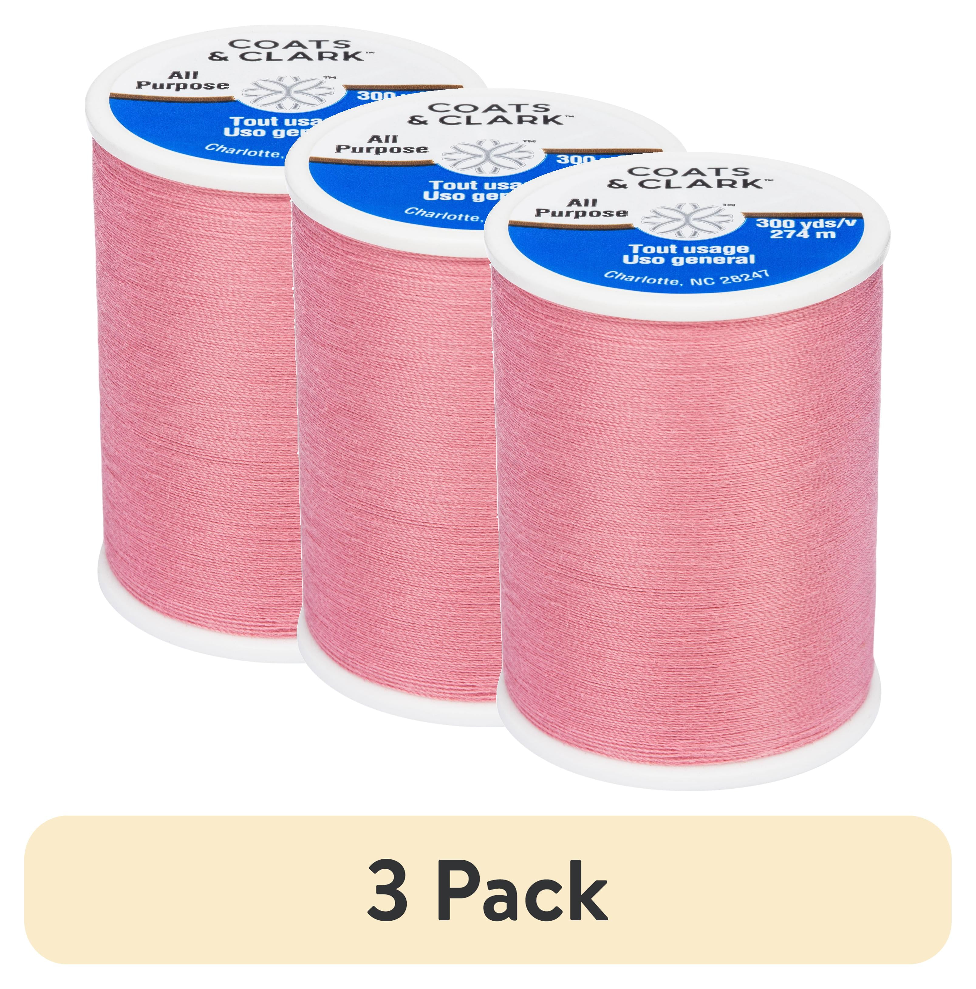 (3 pack) Coats & Clark All Purpose Dark Old Rose Polyester Thread, 300 Yards