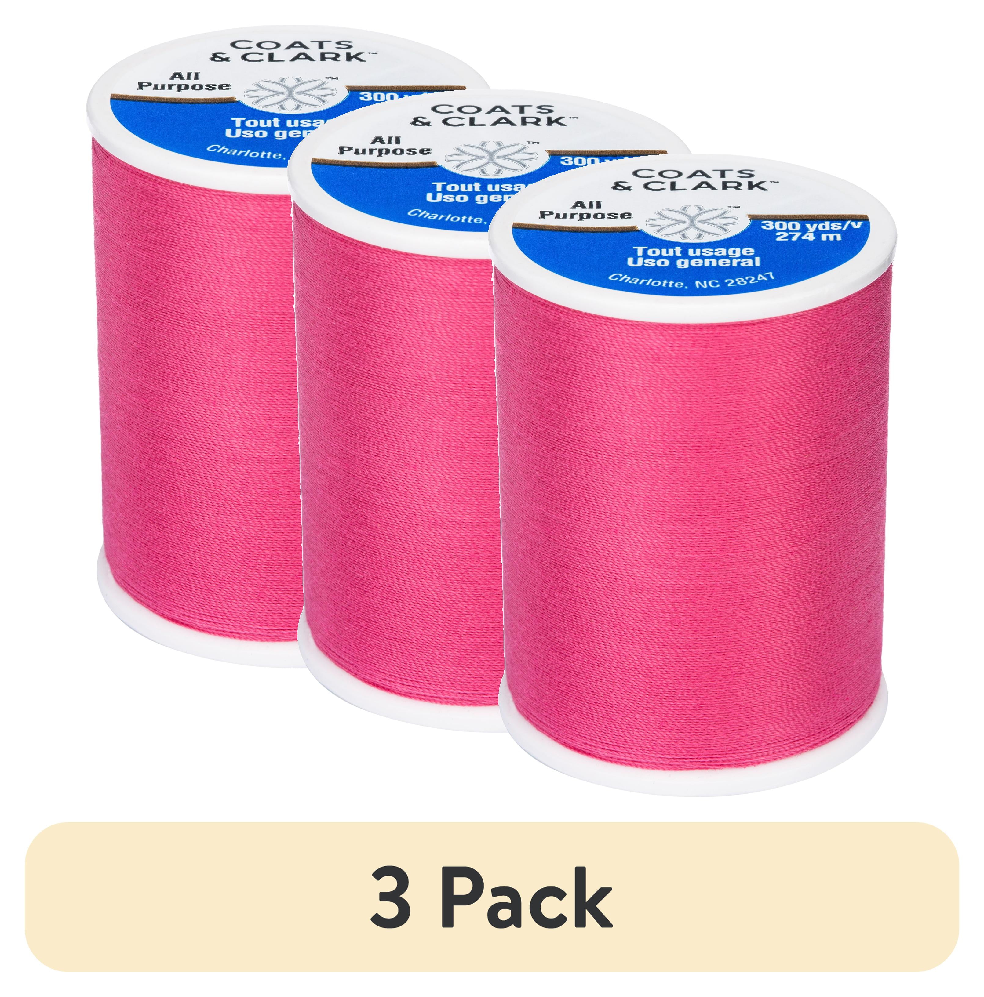 (3 pack) Coats & Clark All Purpose Dark Rose Polyester Thread, 300 Yards