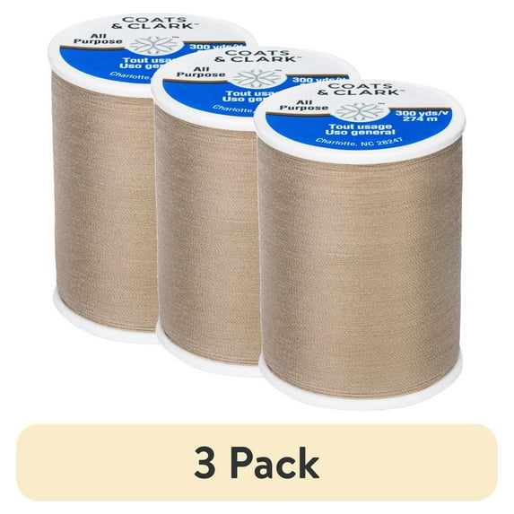 (3 pack) Coats & Clark All Purpose Dogwood Polyester Thread, 300 Yards