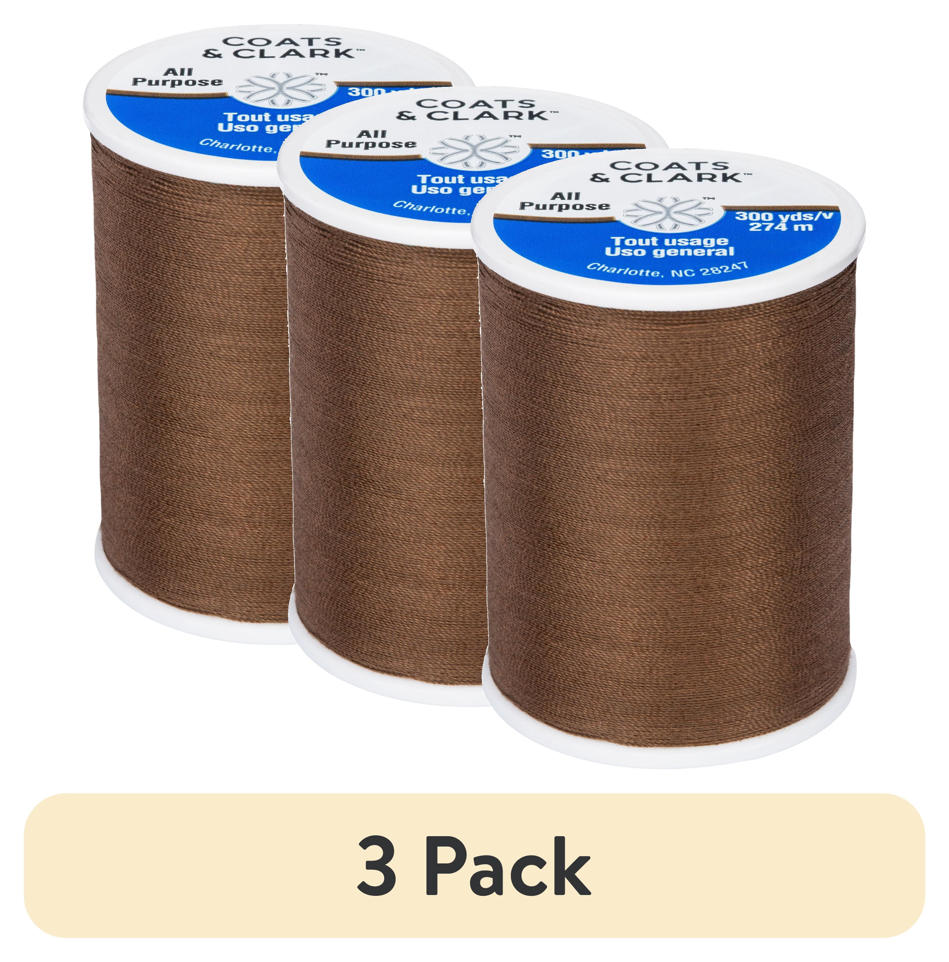 (3 pack) Coats & Clark All Purpose Espresso Polyester Thread, 300 Yards