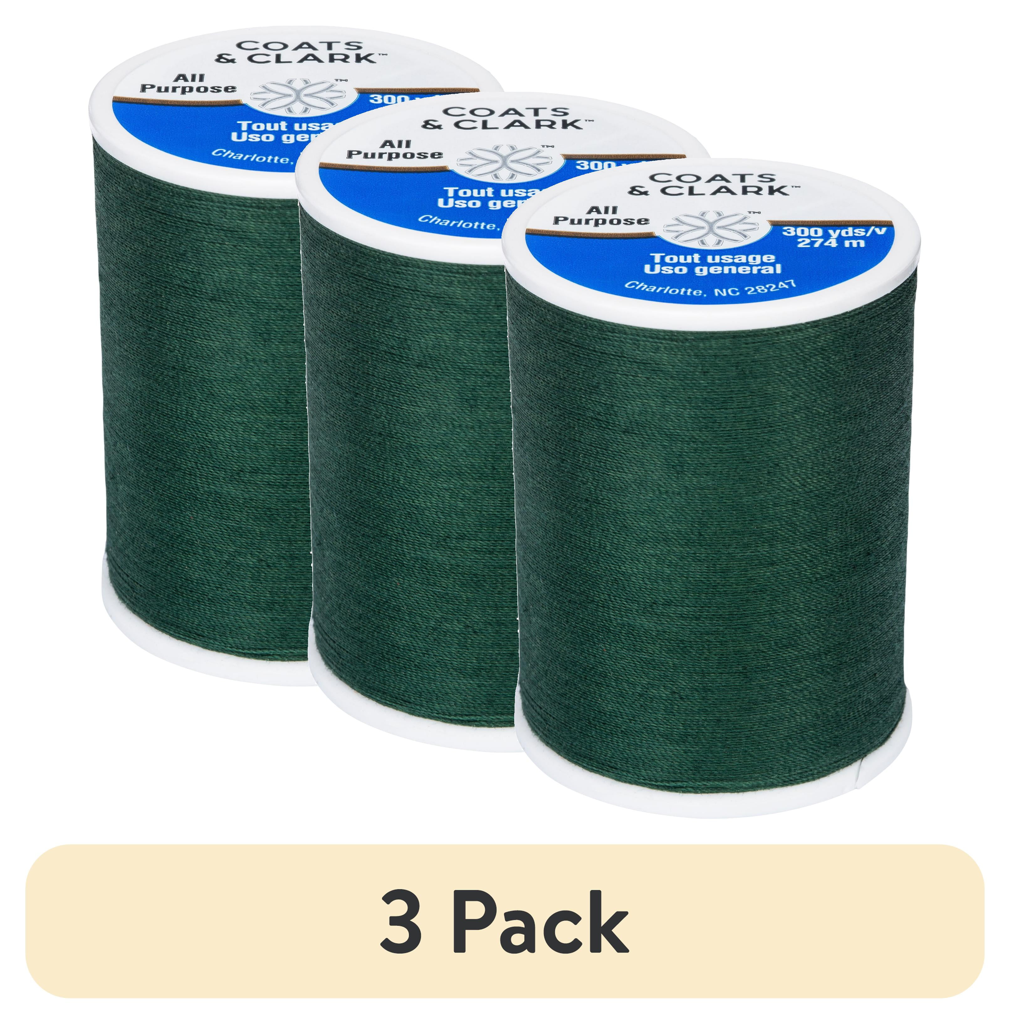 (3 pack) Coats & Clark All Purpose Forest Green Thread, 300 Yards
