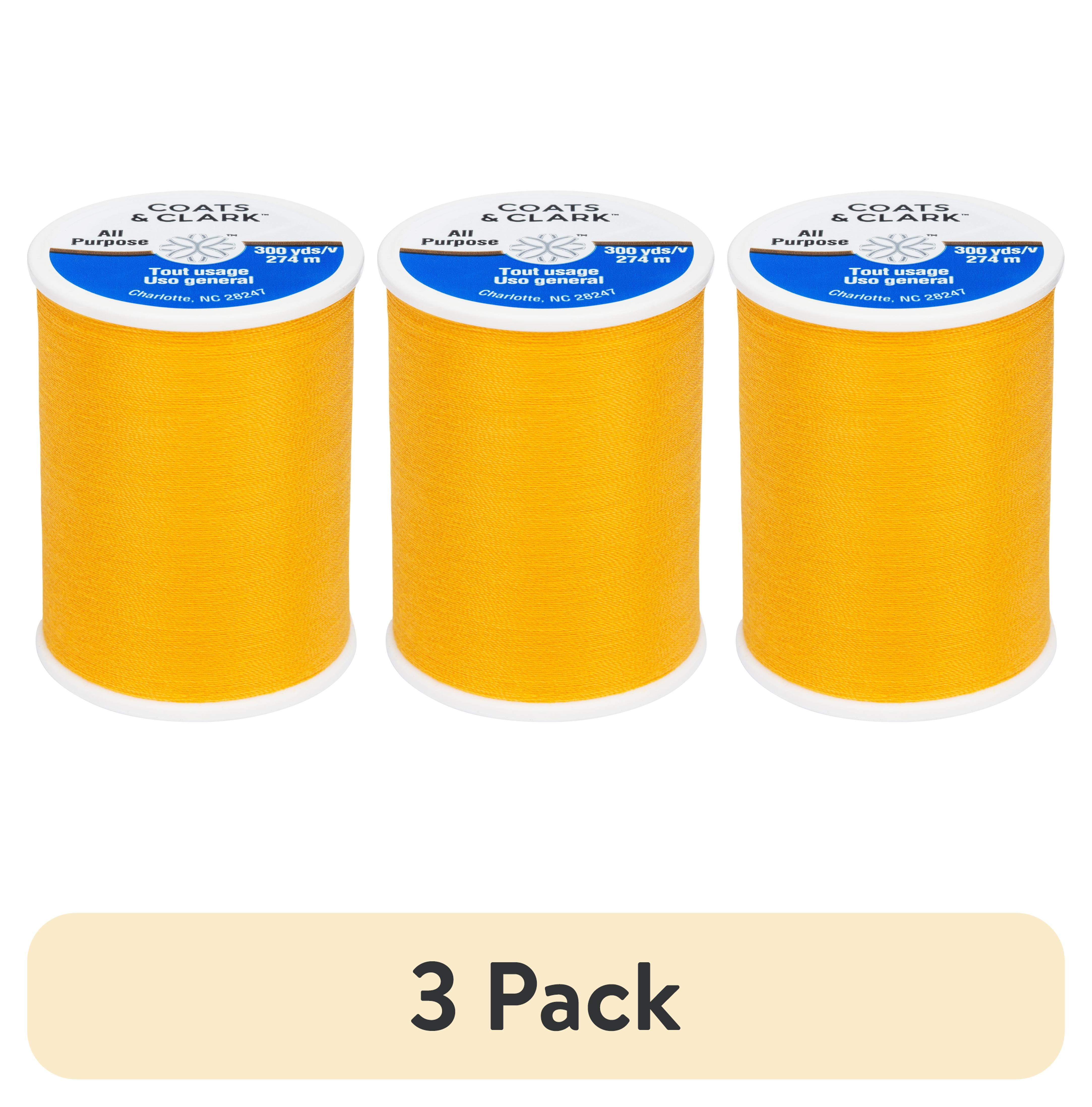 (3 pack) Coats & Clark All Purpose Goldenrod Polyester Thread, 300 ...