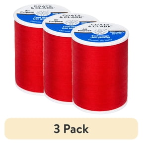 (3 pack) Coats & Clark All Purpose Hero Red Polyester Sewing Thread, 300 Yards