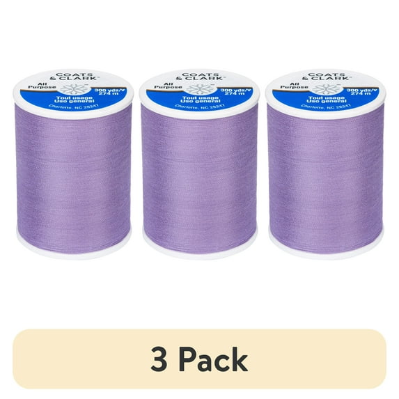 (3 pack) Coats & Clark All Purpose Lavender Thread, 300 Yards