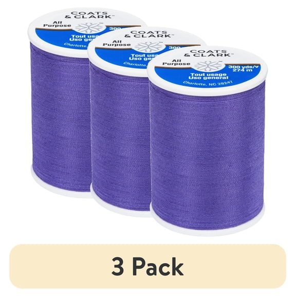 (3 pack) Coats & Clark All Purpose Light Purple Polyester Thread, 300 Yards