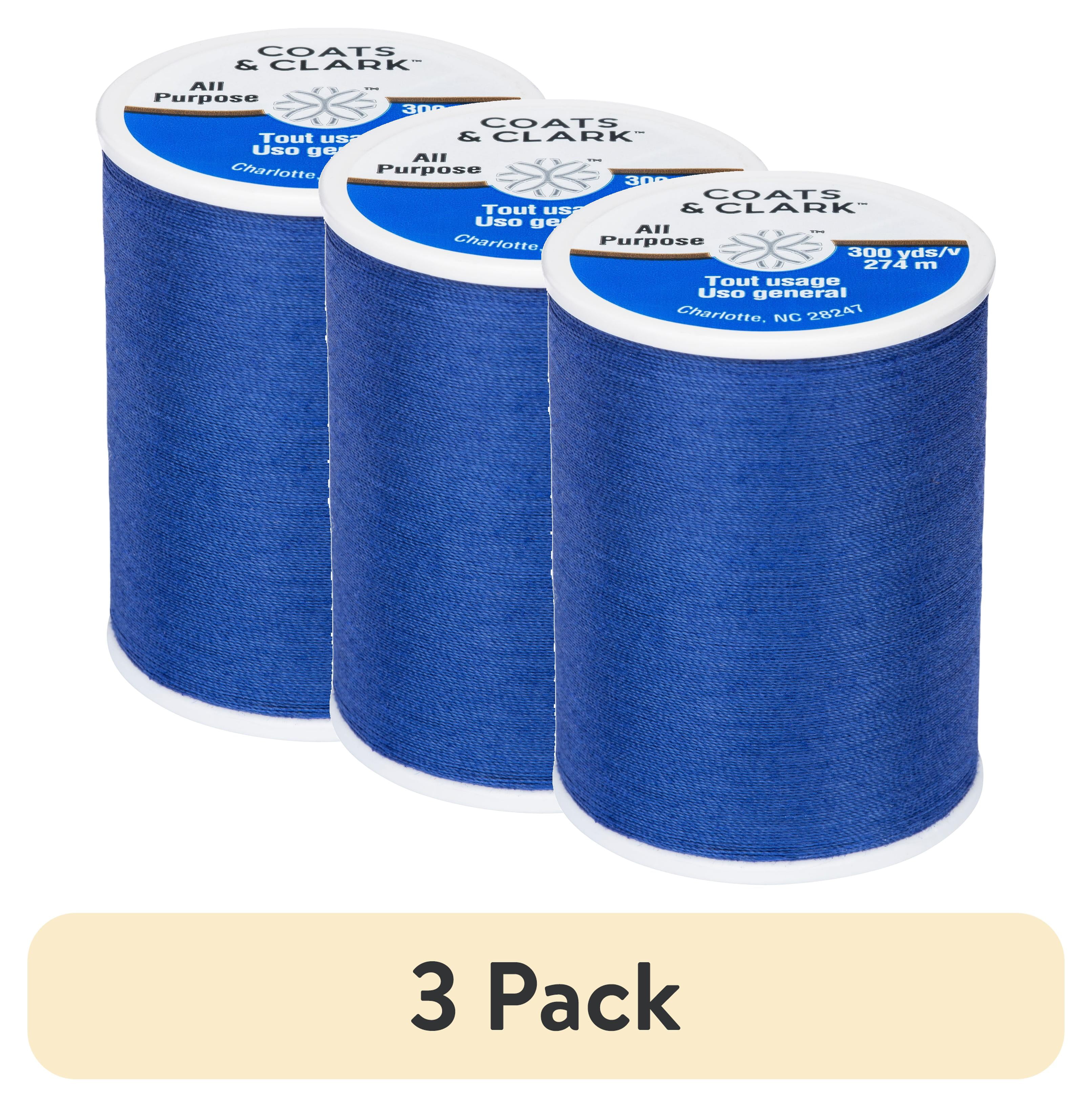 (3 pack) Coats & Clark All Purpose Monaco Blue Thread, 300 Yards