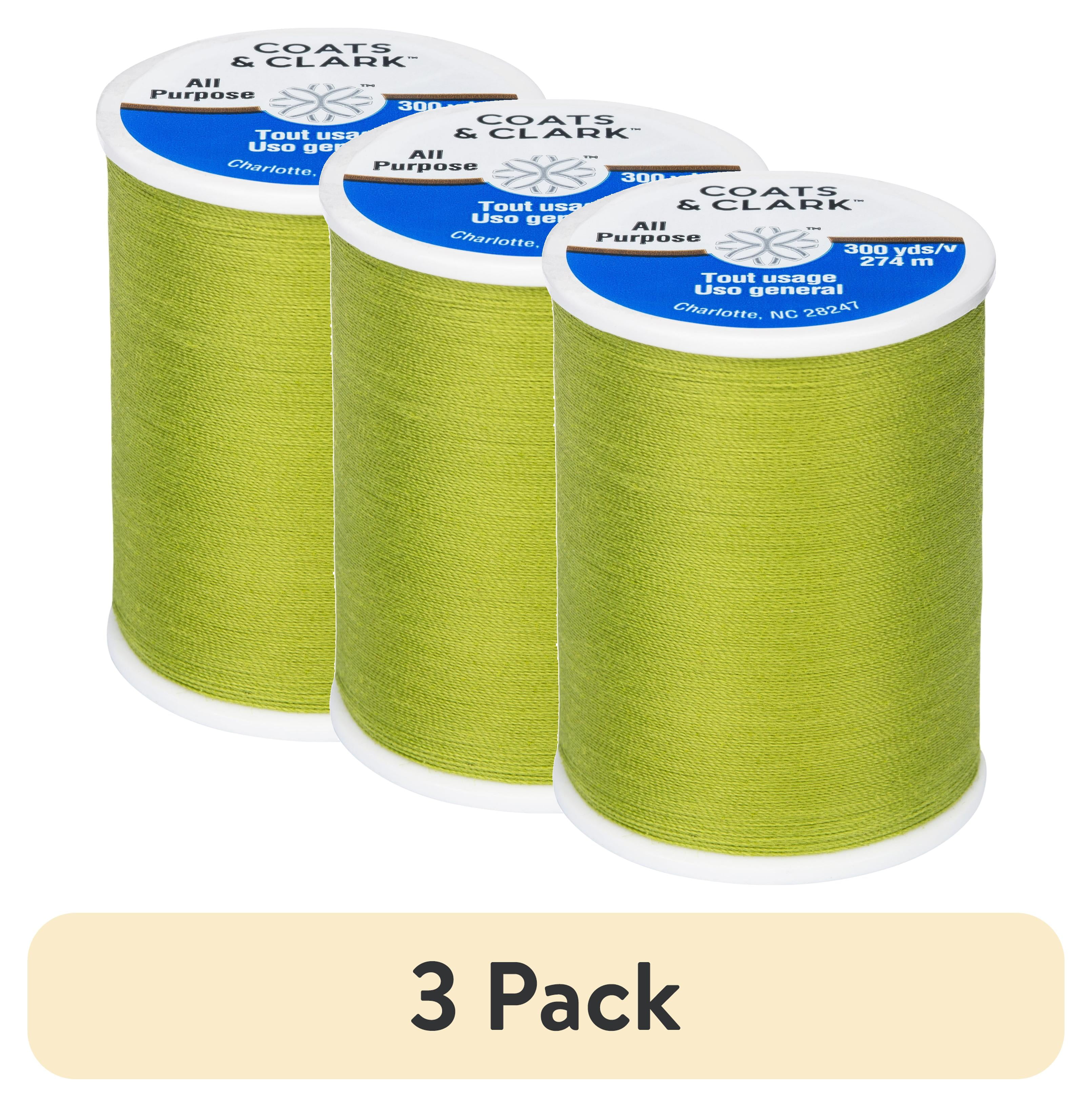 (3 pack) Coats & Clark All Purpose New Leaf Polyester Thread, 300 Yards