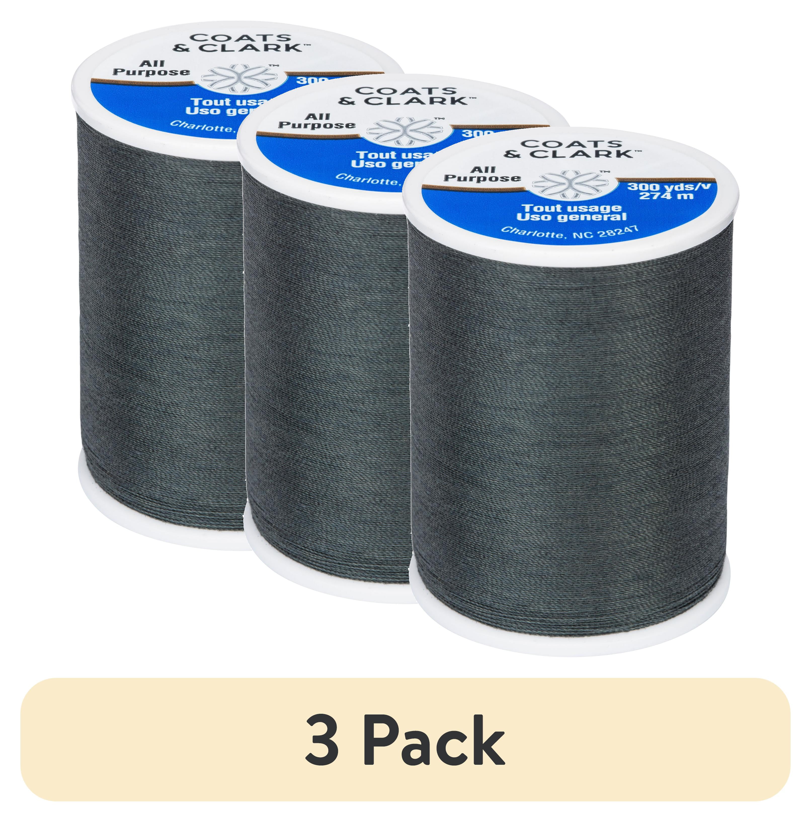 (3 pack) Coats & Clark All Purpose Sharkskin Polyester Thread, 300 Yards
